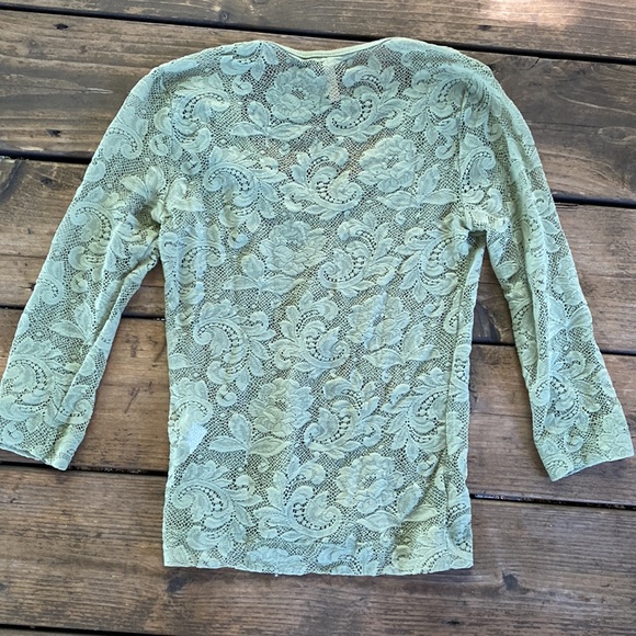 Vintage Three Dots Lace 3/4 Sleeve Top - Picture 7 of 11